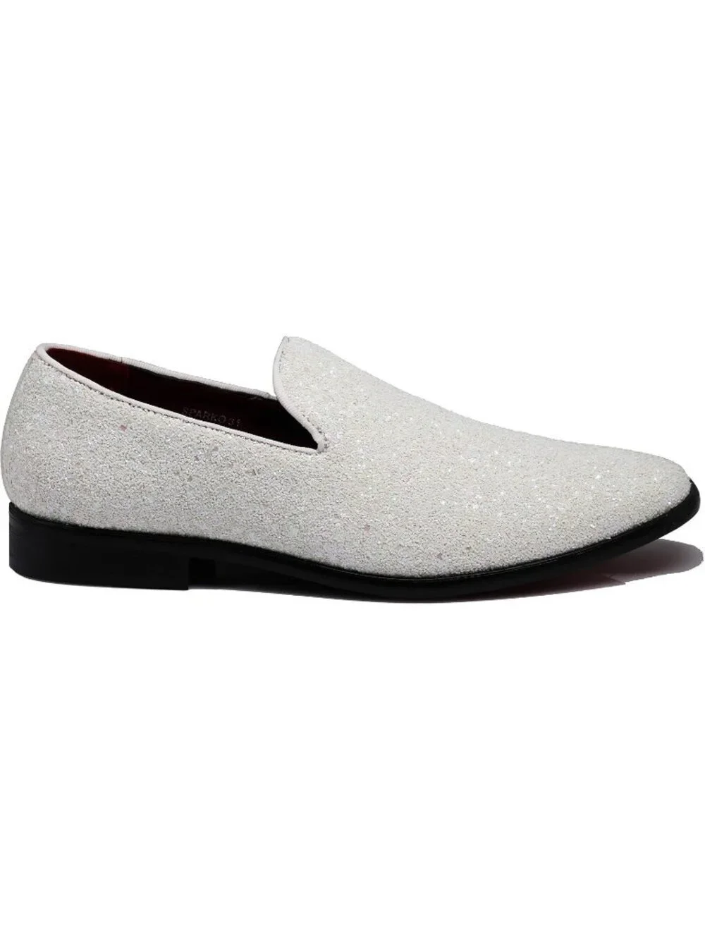 Men's White Vintage Glitter Loafers Slip On Tuxedo Dress Party Classic Shoes